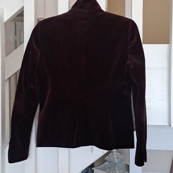 Ralph Lauren Deep Cranberry Velvet Button Down Blazer sz6 Excellent lined sz6 - Picture 3 of 9